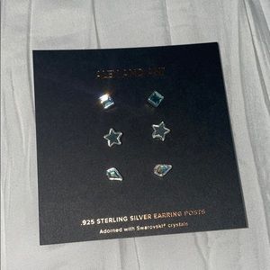 aquamarine crystal and star stud earrings